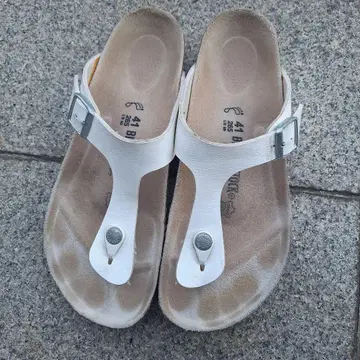 버켄스탁 기제 새상품급 41 화이트 26.5cm