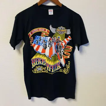 80년대 USA 제작 할리 데이비슨 티셔츠 할리 블랙