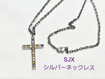 SJX 실버 크로스 목걸이