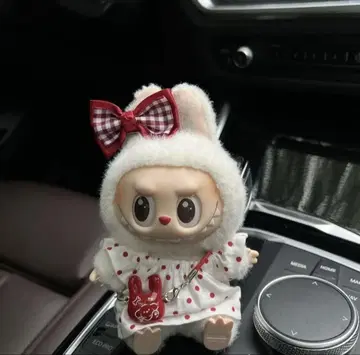 labubu 라부부 봉제인형 옷 빨간색 리본 원피스 2세트