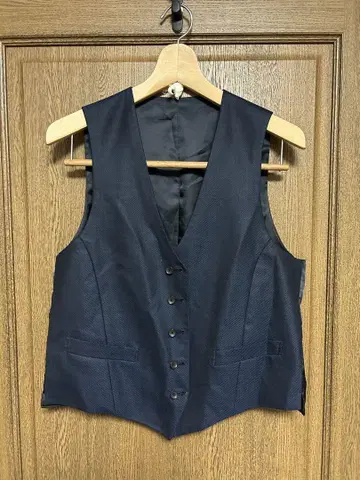 네이비 블랙 양면 V넥 수트 베스트