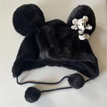 미키 귀도리 모자 블랙