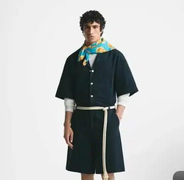 ZARA 코튼 트윌 점프수트 M~L 2023 SS 남성용 블랙