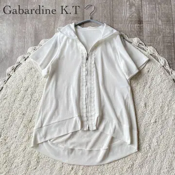 GabardineK.T 개버딘케이티 프릴 풀집업 후드 반팔