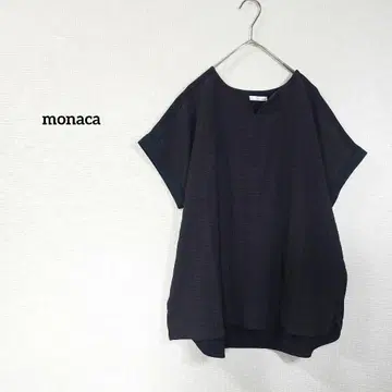 monaca 티셔츠 반팔 T셔츠 블랙 반팔 V넥 상의