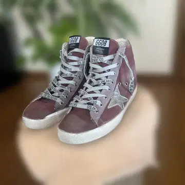 Golden Goose GGDB 버건디 하이컷 스니커즈 사이즈 39