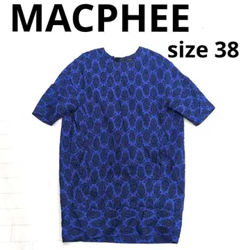 233 MACPHEE 파란색 무늬 반팔 튜닉 38