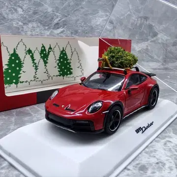 Spark 1/43 911 Dakar 빨간색 미니카 크리스마스 트리 포함