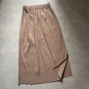 me ISSEYMIYAKE 플리츠 롱 스커트 베이지 프리 사이즈
