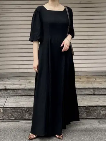 [새상품급] Re:EDIT 소프트 린넨 백리본 플레어 원피스 short
