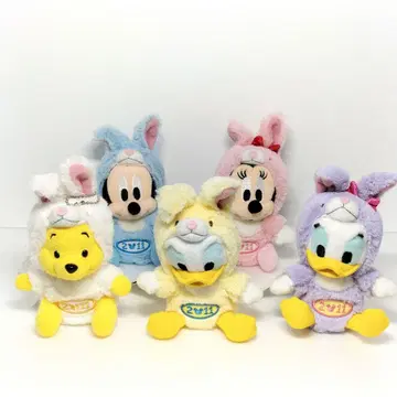 디즈니 띠 봉제 인형 배지 2011 토끼의 해 5종 미키, 미니 외