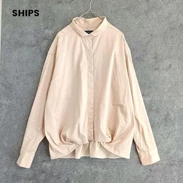 SHIPS 쉽스 턱 블라우스 셔츠 긴팔 일본제 베이지 프리