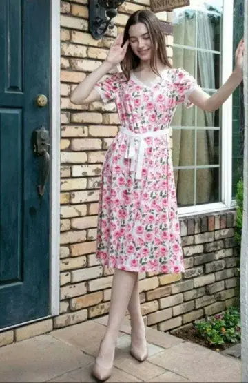 라스트 1장 Sale 슈퍼 뷰티 봄/여름 카탈로그 장미 원피스 44(XL