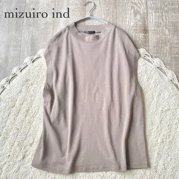 mizuiro ind 슬리브리스 티셔츠 베이지