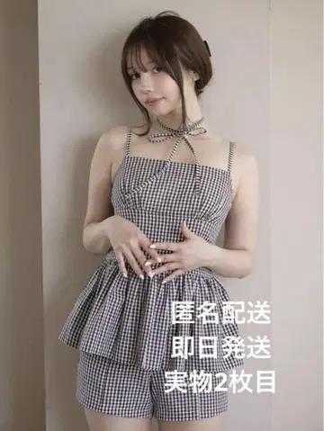 Gingham 체크 셋업 black
