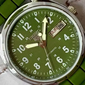 SEIKO 5 앤티크 오토매틱 시계 오버홀 완료 70S 그린