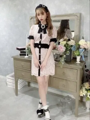 DB 비쥬 레이스 O/P 스완 키스 원피스