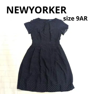 233 NEWYORKER 네이비 도트 무늬 반팔 원피스 9AR