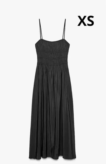 ZARA 자라 스트레치 디테일 플루이드 미디 원피스