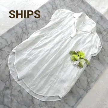 쉽스 린넨 100% 프렌치 슬리브 풀오버 튜닉