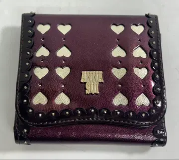 ANNA SUI 하트 디자인 반지갑 퍼플