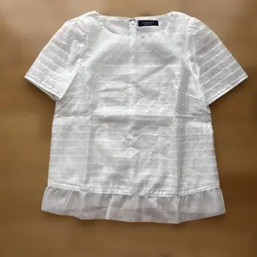 JUSGLITTY 화이트 반팔 튜닉 블라우스 새상품