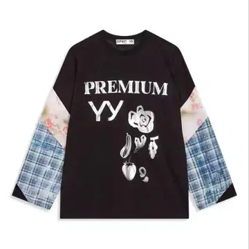 OPEN YY 그래픽 긴팔 티셔츠