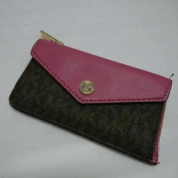 MICHAEL KORS 패스 케이스 코인 케이스 핑크 x 브라운