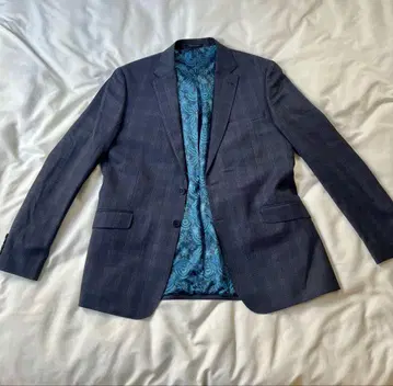 Ted Baker 남성용 자켓 수트 테일러드 네이비 체크