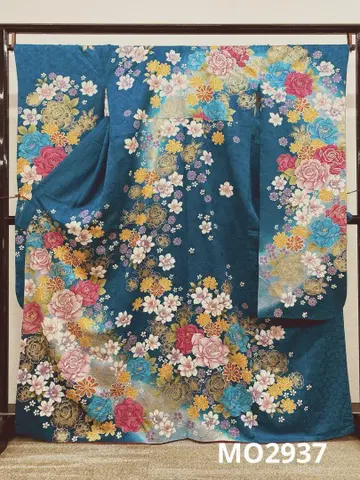 후리소데 럭셔리 금채 라메 자수 문양 기장 163cm 발수 가공