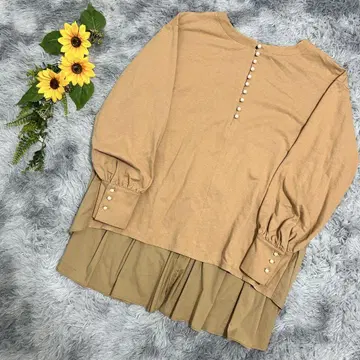 [BELLADESSO] 빅 베라데쏘 튜닉 펄 버튼 베이지
