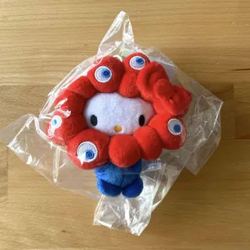 완판 키티 봉제인형 오사카 엑스포 한정 미야쿠미야쿠 카라비너 참