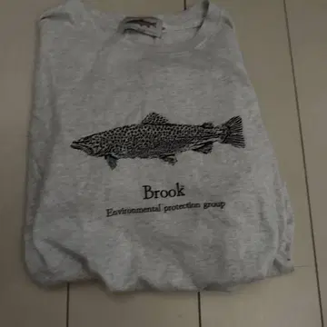 Brook 물고기 그래픽 티셔츠 M 그레이