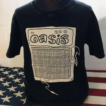 오아시스 oasis L 밴딩 티셔츠 락 티셔츠.