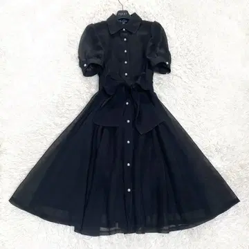 엠즈 그레이시 오간자 시스루 블랙 펄 버튼 38