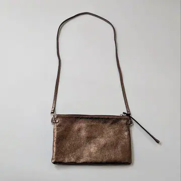 지아니카리니 숄더백 사선 브라운 골드 천연 가죽 이탈리아