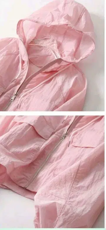 후드 핑크 숏 자켓