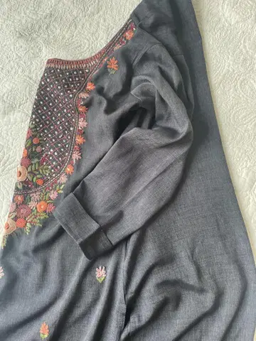 K84L K85XL 흑먹색 쿠르타 인도 더스티 핑크 손자수 민족 의상
