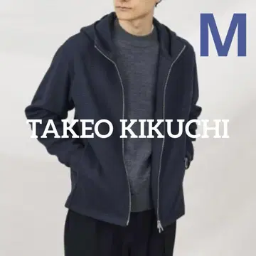 다케오 키쿠치 항균 방취 크로스위브 지퍼 후드티 네이비 M