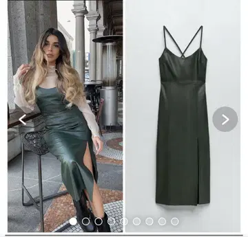 ZARA 가죽풍 원단 튜브 원피스 M 사이즈