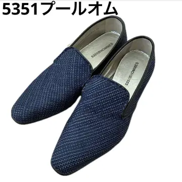 5351 풀옴므 슬립온 43 네이비 뜨개질 가죽 신발 남성 신발