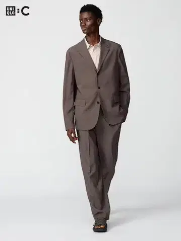[UNIQLO C/유니클로 C] 감동 턱 팬츠_브라운 L