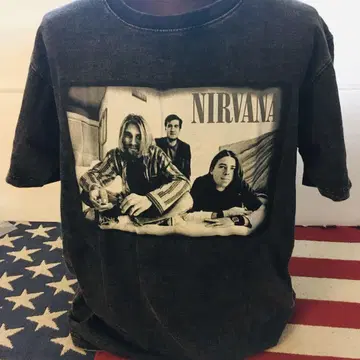 닐바나 Nirvana L 밴드 티셔츠 락 티셔츠.