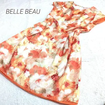 BELLE BEAU 빈티지 꽃무늬 넉넉한 롱 원피스