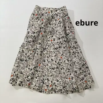 ebure 실크 플라워 프린트 스커트/꽃무늬