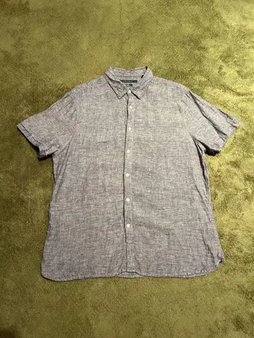 PERRY ELLIS 반팔 린넨 셔츠 그레이 XL 90-00년대