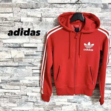adidas 여성용 트랙 자켓 후드티 레드