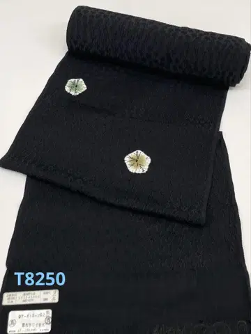 코몬 후 문양 의장 쇼핑 블랙 베이스 순수 실크 옷감