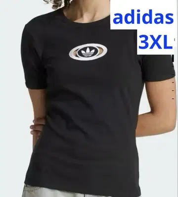 [미사용] adidas 오리지널 반팔 티셔츠 블랙 3XL 자수 리브