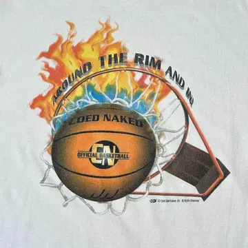 USA COED NAKED 티셔츠 농구 링 프레임 싱글